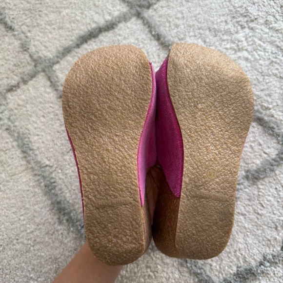 GREGORYS FSF Slip On Birk Bottom cork Wedge sandals pink fuschia suede 41 / 10 - Picture 10 of 14